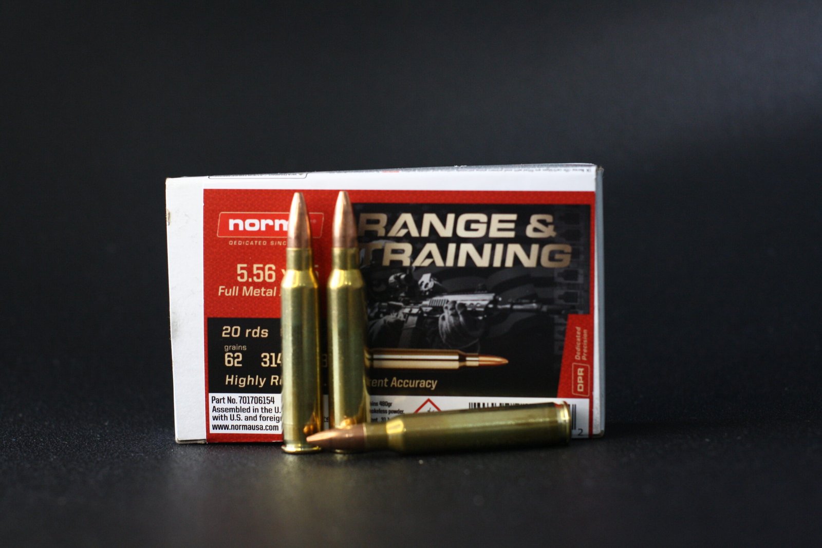 Munição Norma 5.56×45 FMJ 62 gr — Caixa com 20