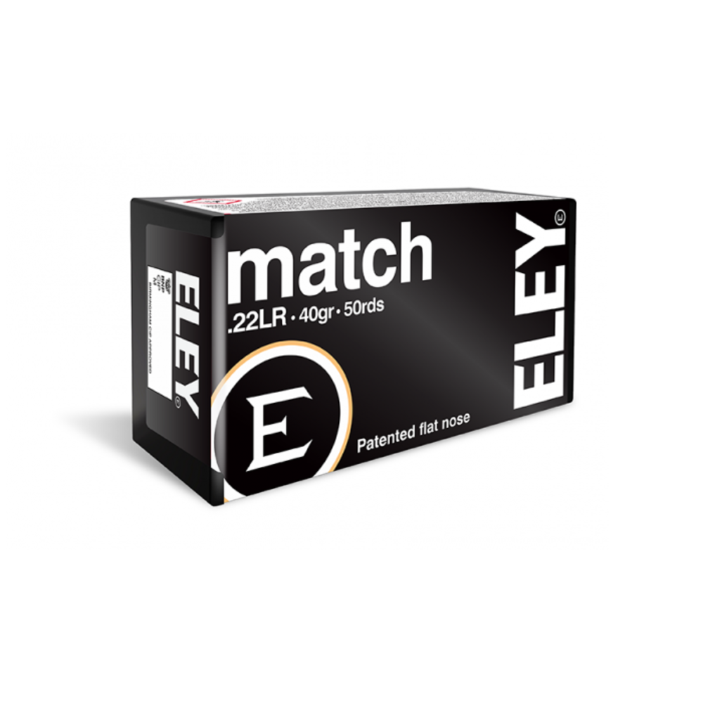 Munição ELEY Match .22 LR 40 gr — Caixa com 50
