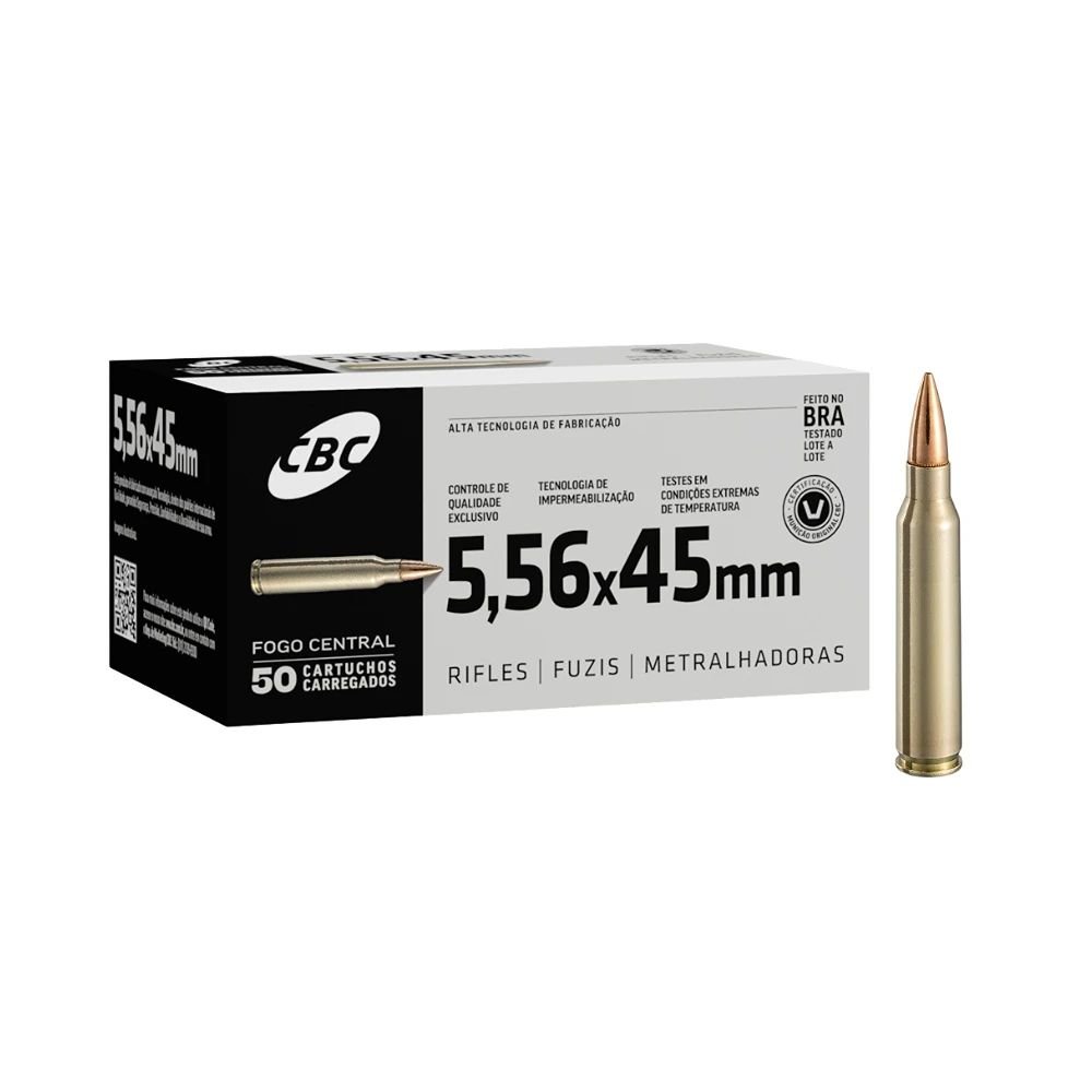 Munição CBC 5.56×45 Comum M193 — Caixa com 50